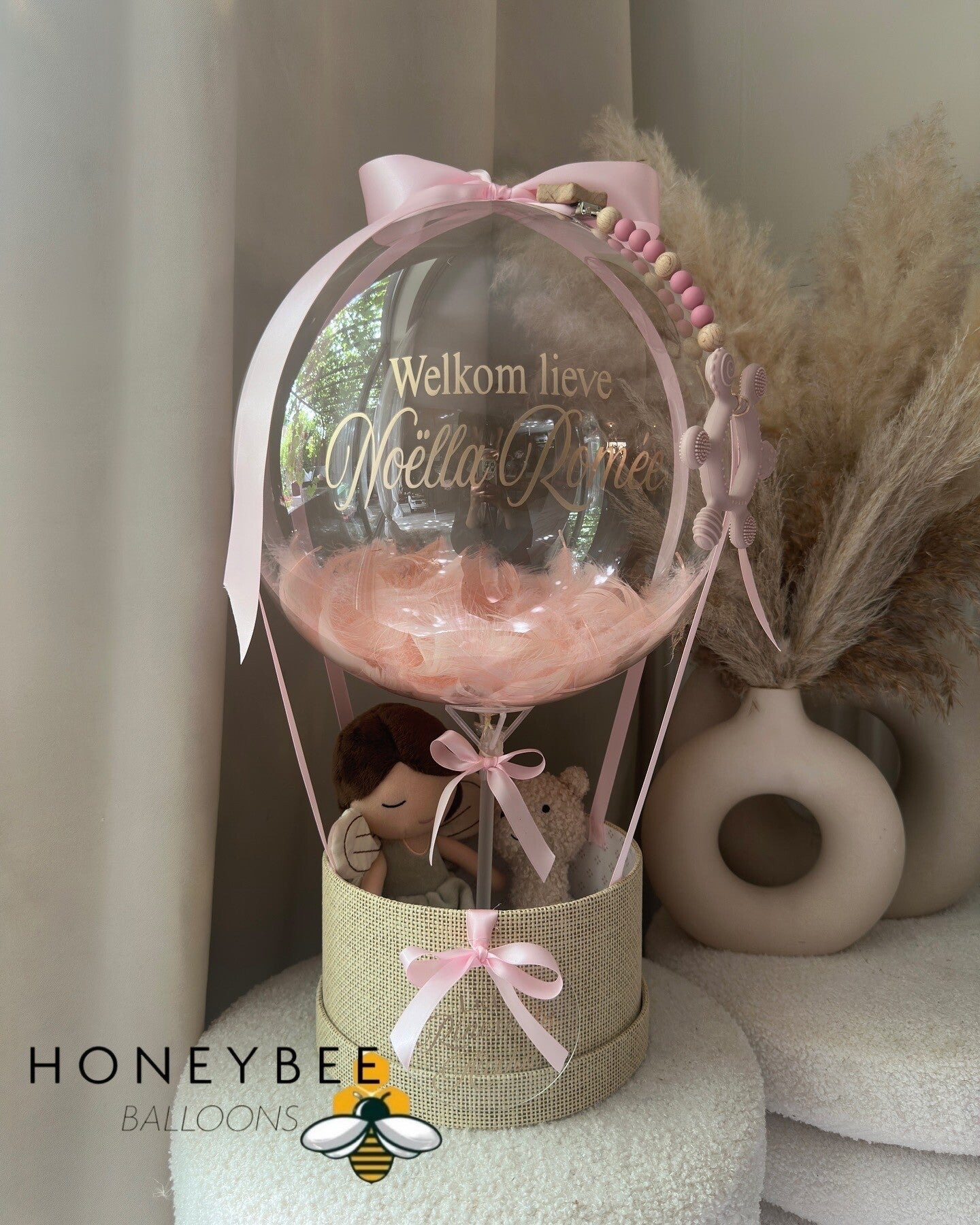 Hot air Jollein Fairy Livea  + speenkoord + bijtring/rammelaar (diverse kleuren)