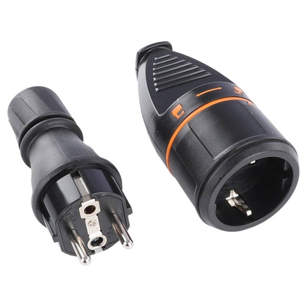 stekkerset stekker IP54 - contrastekker IP20 - lock zwart