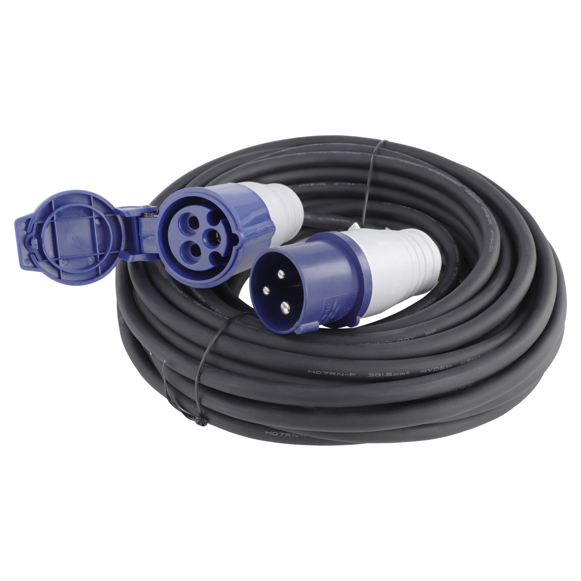 Q-Link verlengsnoer CEE - H07RNF - 16A zwart 3 x 1.5 mm², 15 m