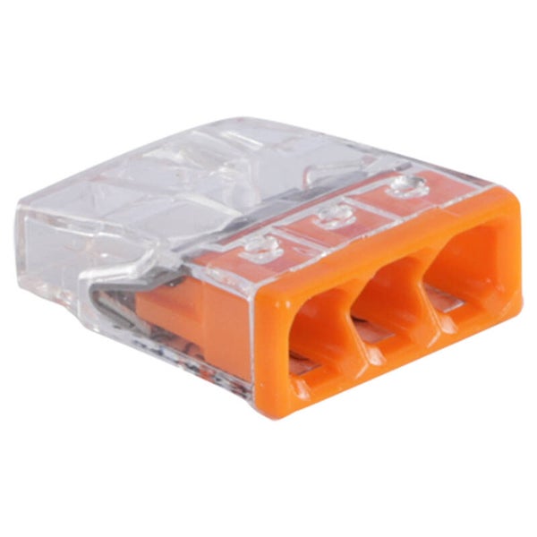 Wago lasklem 3-draads transparant-oranje 3 x 1.0 - 2.5 mm² 30st