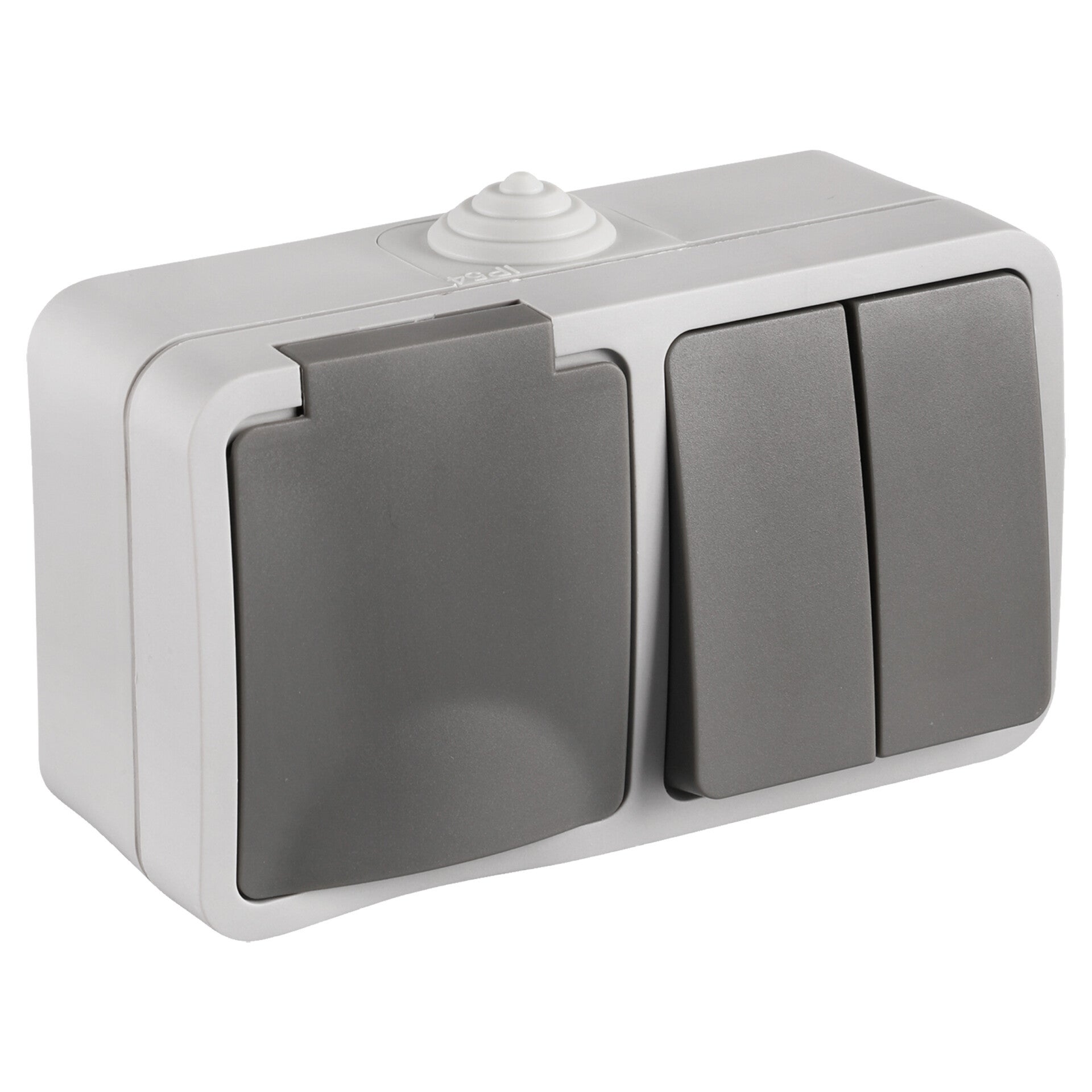 Q-Link combinatie opbouw - serie - met randaarde - spatwaterdicht IP54 grijs