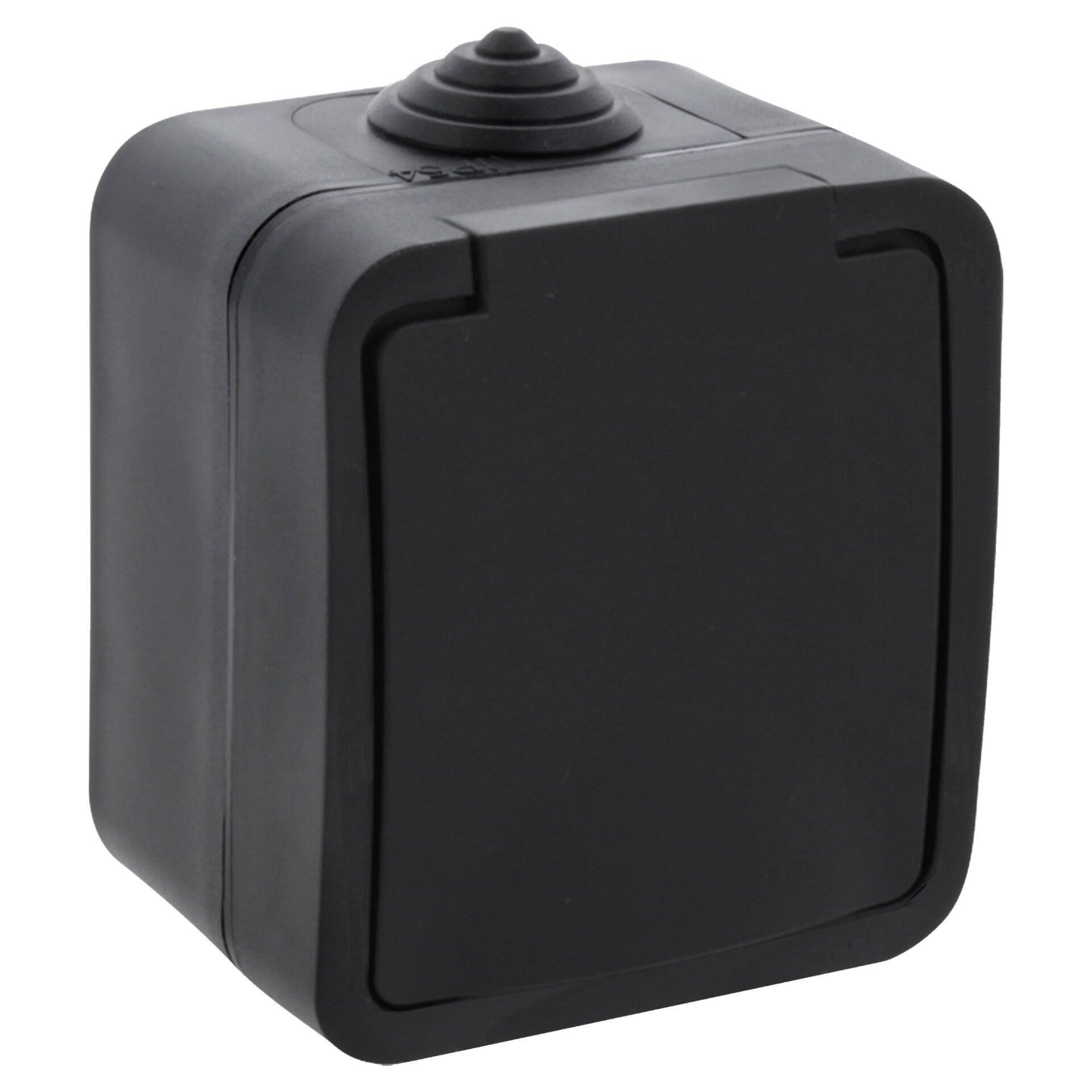 Q-Link contactdoos opbouw - 1-voudig - met randaarde - spatwaterdicht IP54 zwart