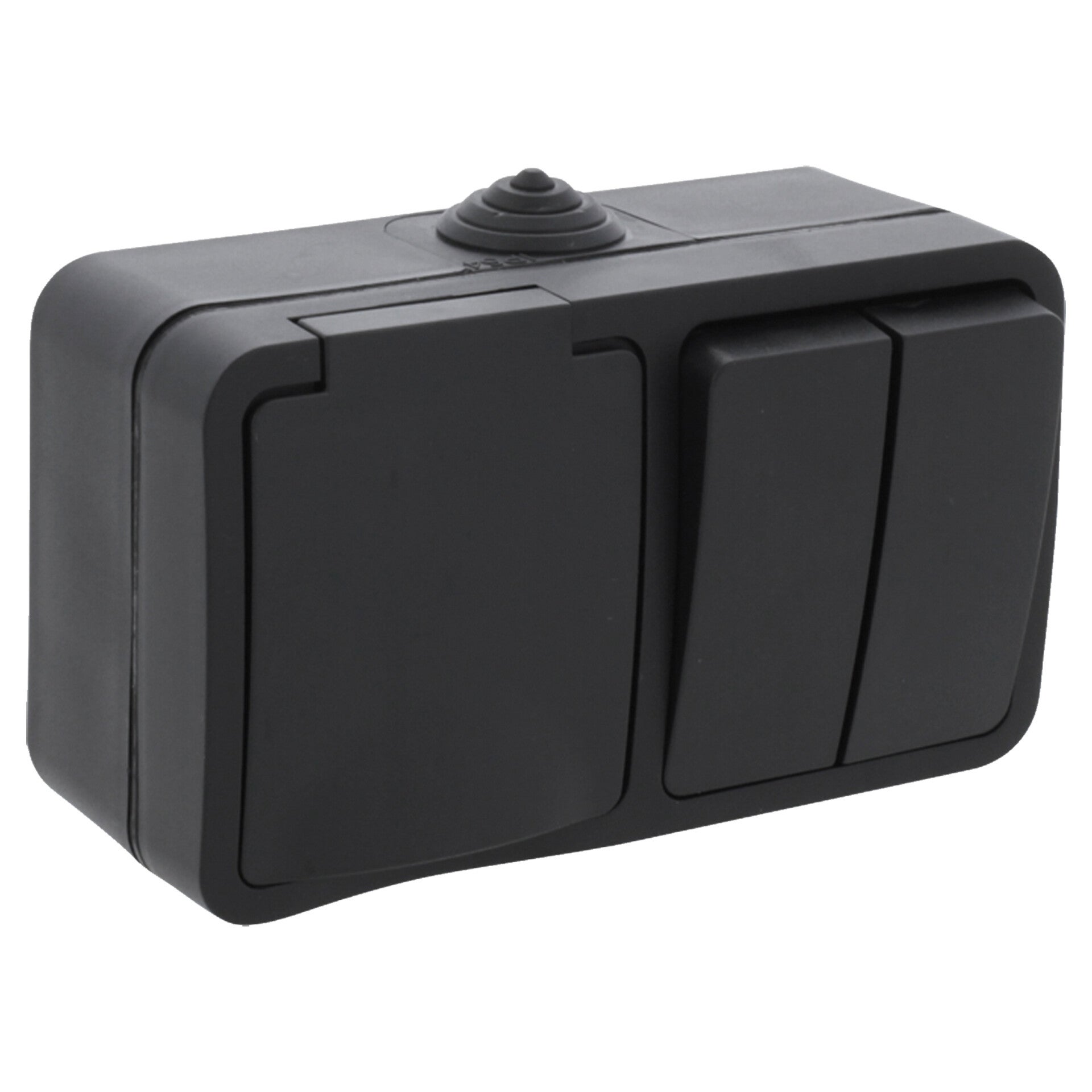 Q-Link combinatie opbouw - serie - met randaarde - spatwaterdicht IP54 zwart