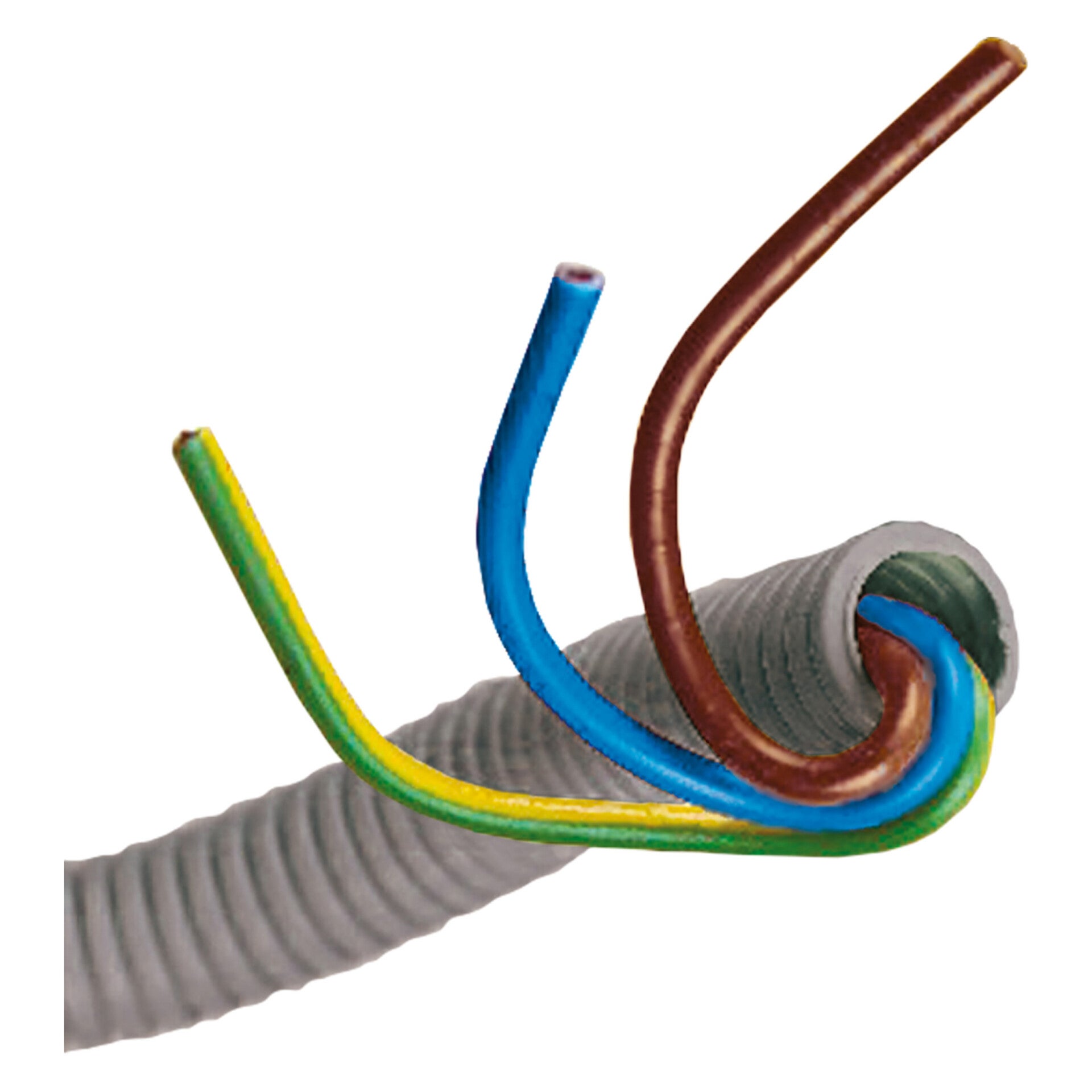 installatiebuis flexiplus QL - slagvast - halogeen vrij - vlamdovend grijs Ø5/8. 20 m