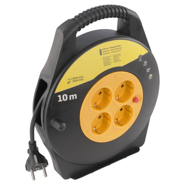 Q-Link kabelbox klus - randaarde - H05VVF zwart/geel 3 x 1.0 mm², 10 m