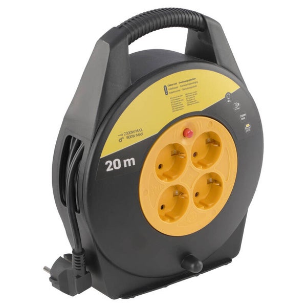 Q-Link kabelbox klus - randaarde - H05VVF zwart/geel 3 x 1.0 mm², 20 m