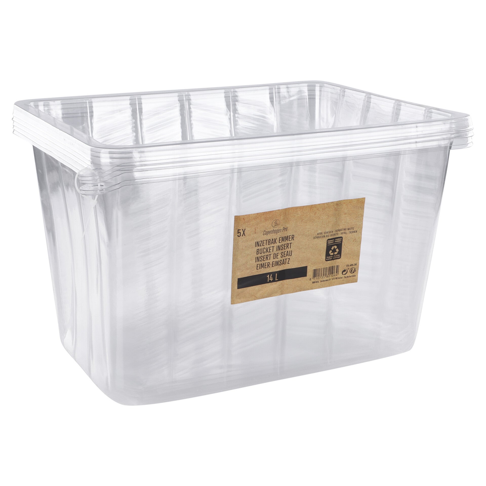 Copenhagen Pro inzetbak voor eenmalig gebruik transparant 14 l