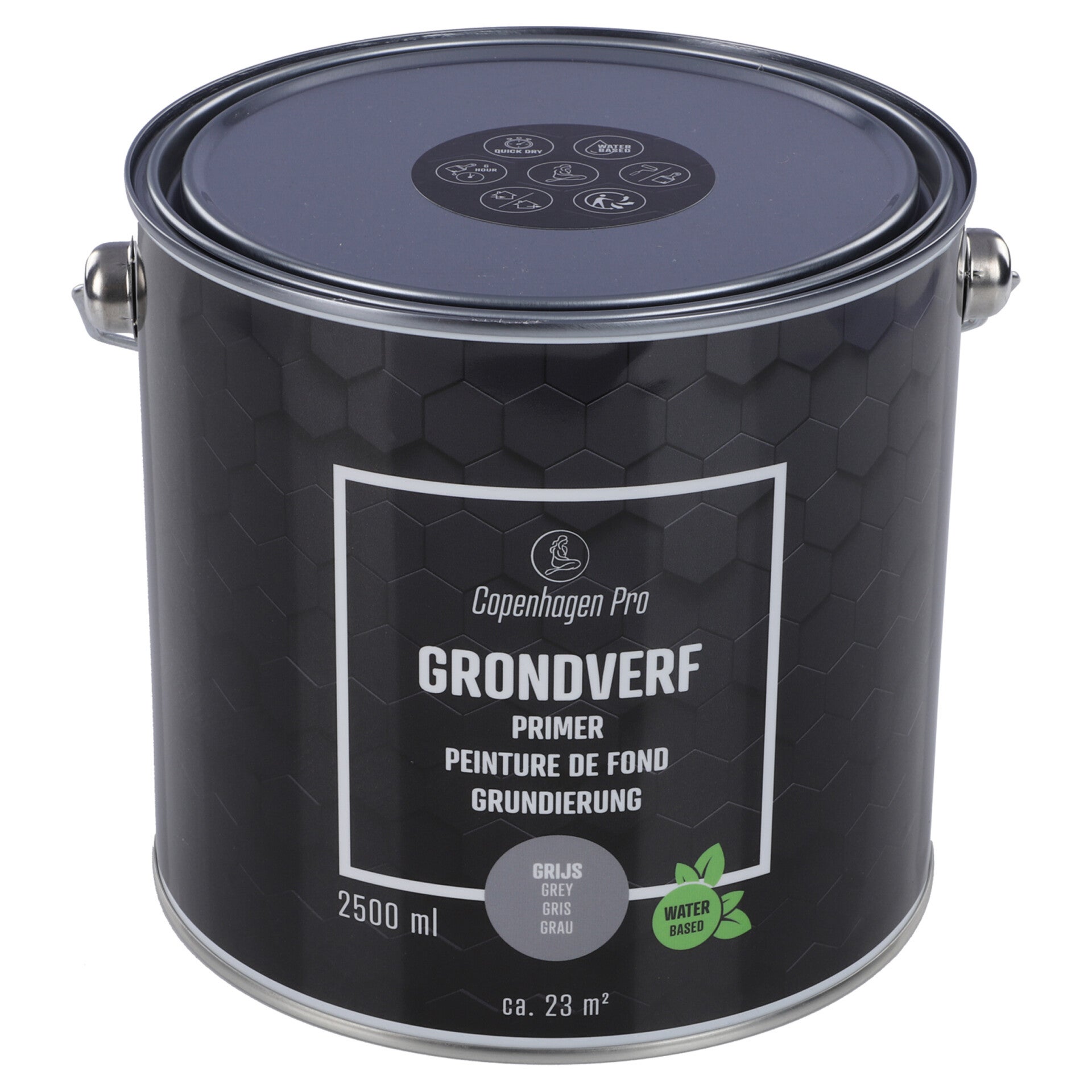 Copenhagen Pro grondverf voor binnen en buiten - 2500 ml grijs