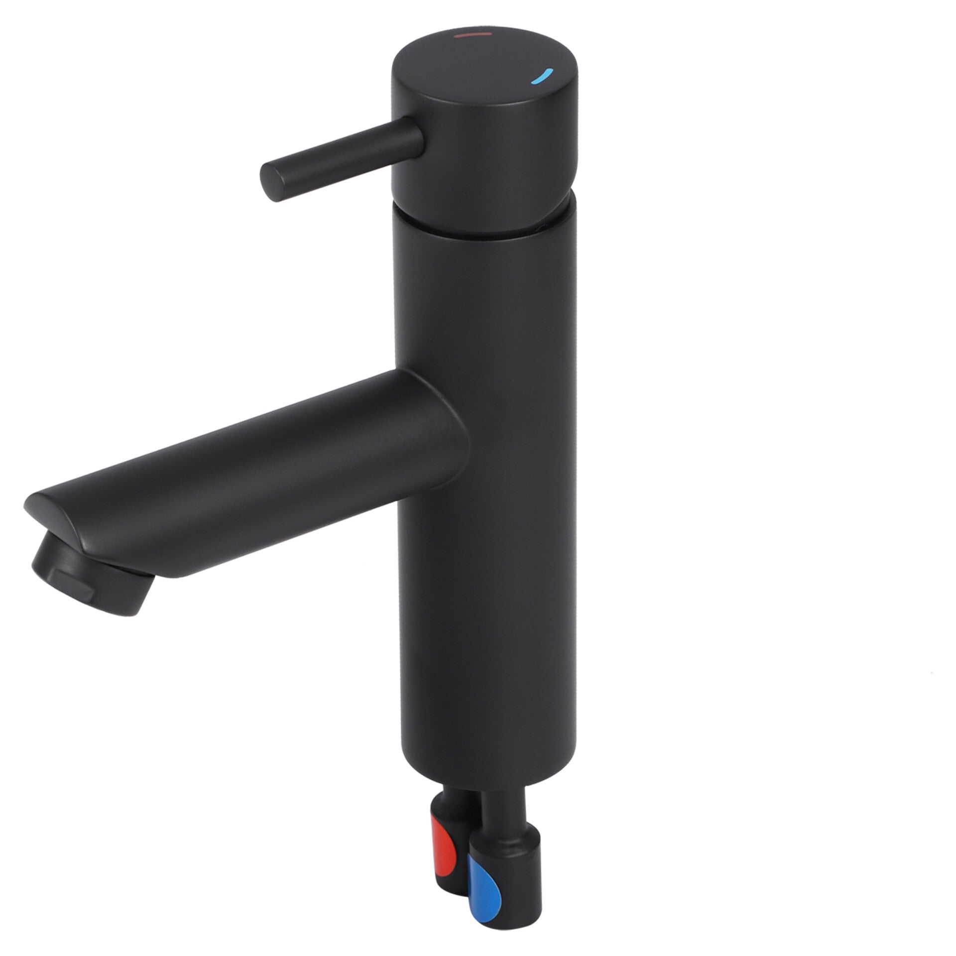 Differnz kraan koud/warm - recht mat zwart