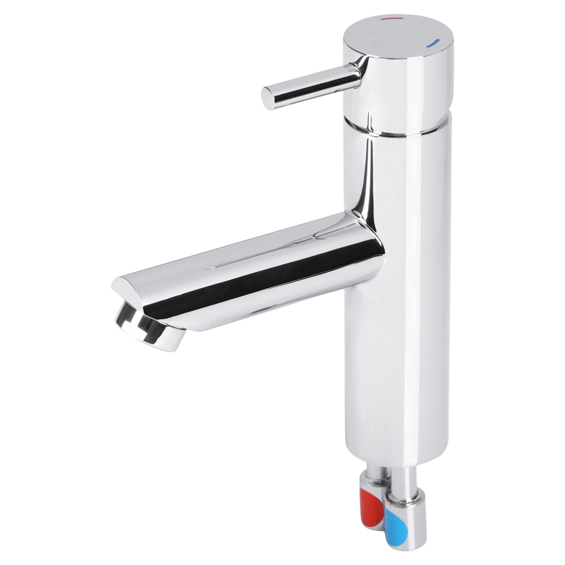 Differnz kraan koud/warm - recht chroom