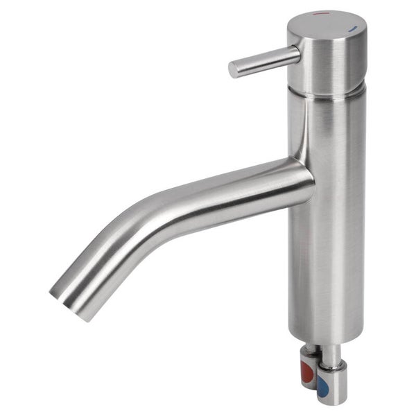 Differnz kraan koud/warm - gebogen mat chroom