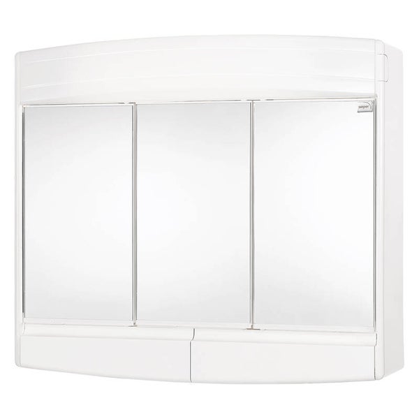 Differnz Topas-eco spiegelkast 3-deurs wit 60 x 18 x 53 cm