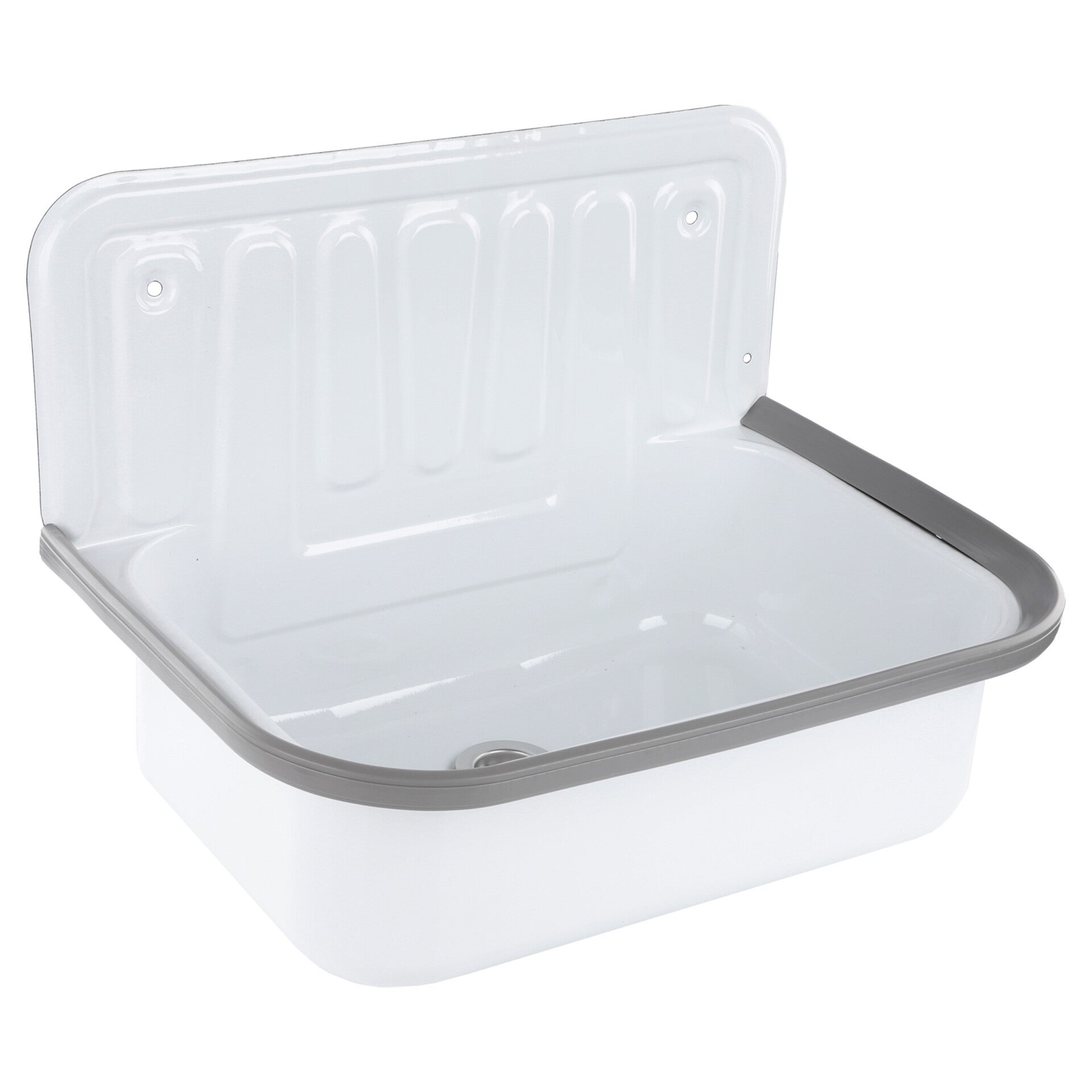 uitstortgootsteen met afvoerstop wit 33 x 38 x 50 cm