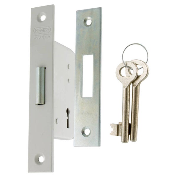 Nemef schuifdeurslot type 605/40 - rechts en links gelakt 153 x 25 mm