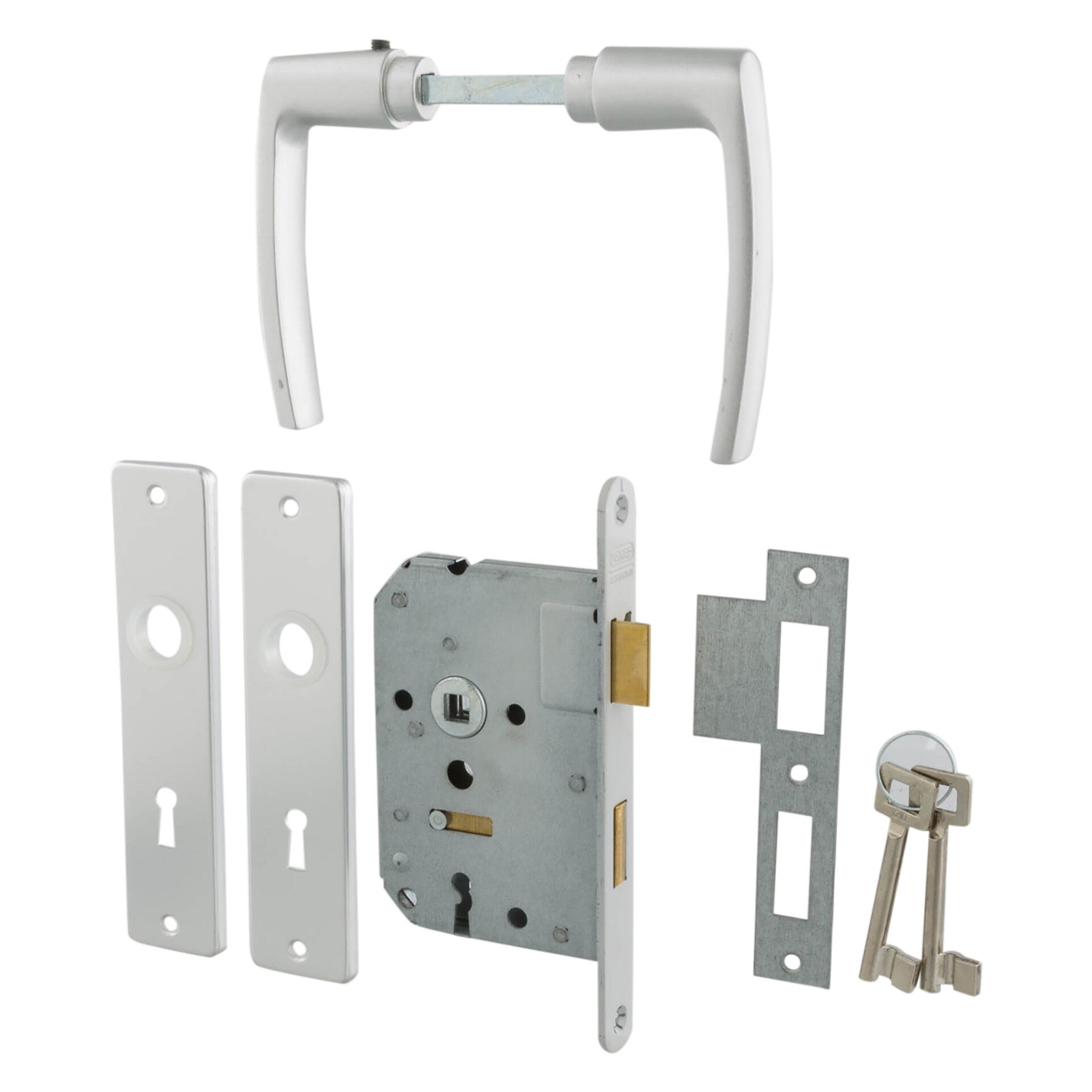 Nemef dagnachtslot type 1266/4 - met beslag - hartafstand 55 mm - verzinkt doornmaat 50 mm