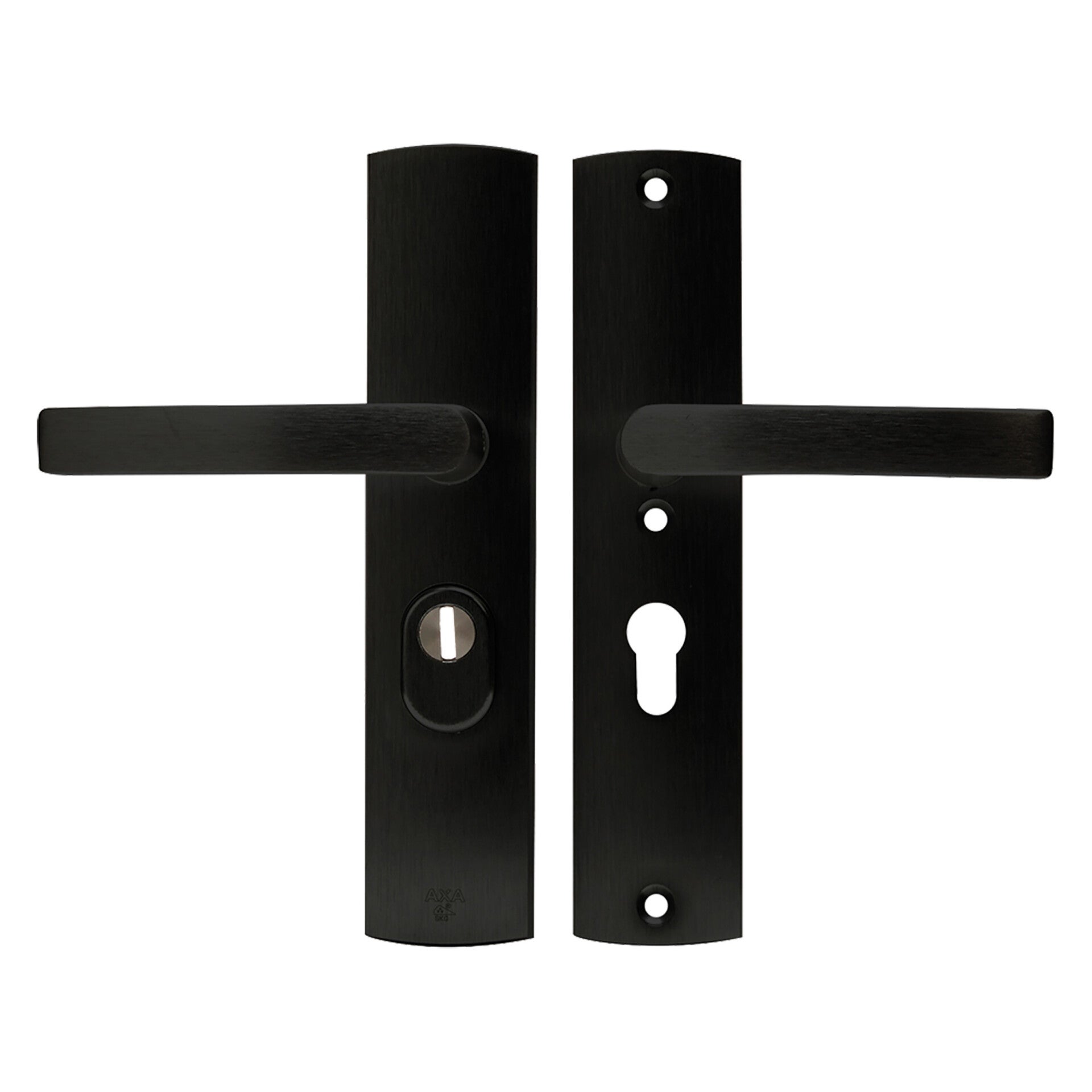 Axa veiligheidsbeslag kruk-kruk - langschild - PC55 - type 6665-10 - met kerntrekbeveiliging - SKG*** aluminium f8