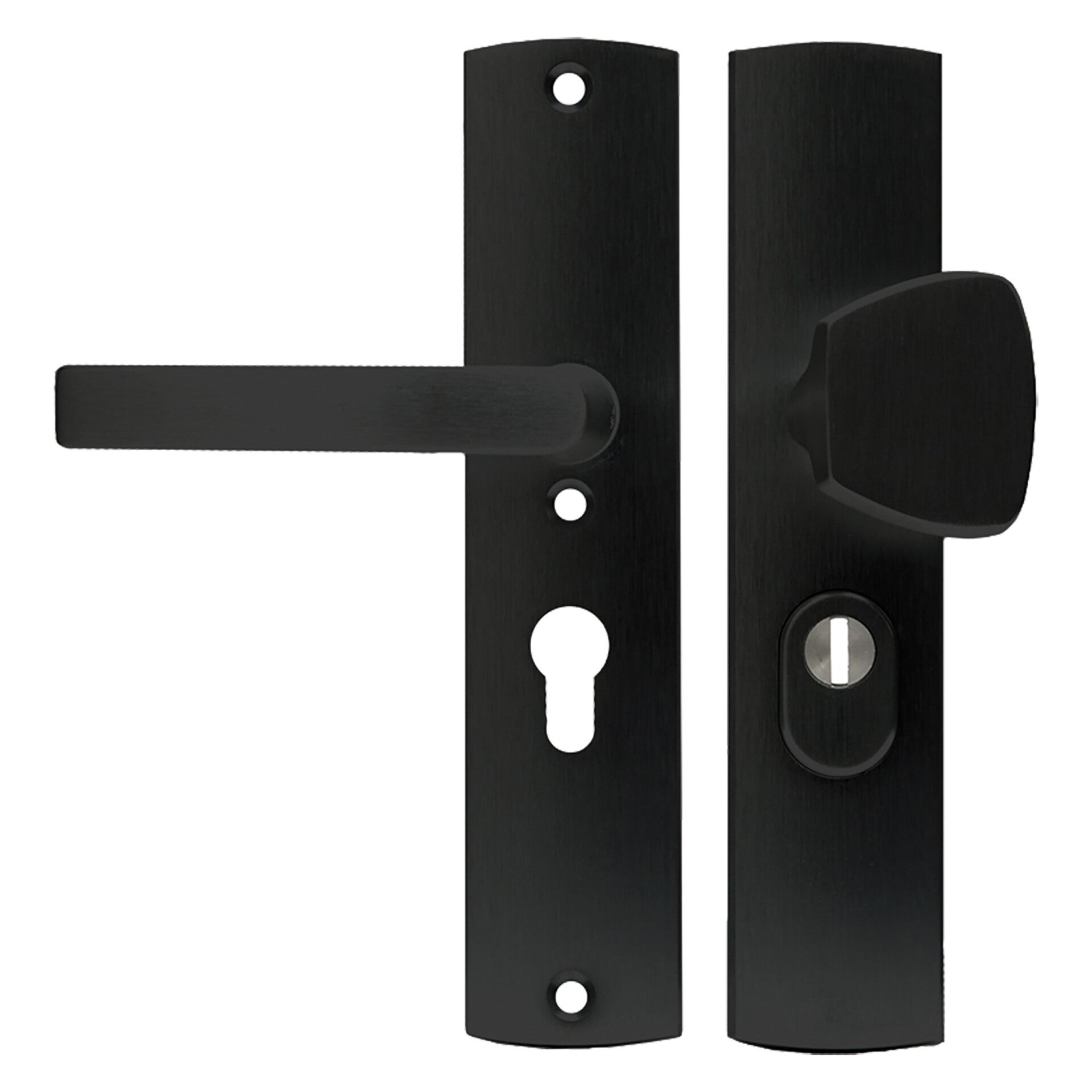 Axa veiligheidsbeslag duwer-kruk - langschild - PC55 - type 6665-11 - met kerntrekbeveiliging - SKG*** aluminium f8