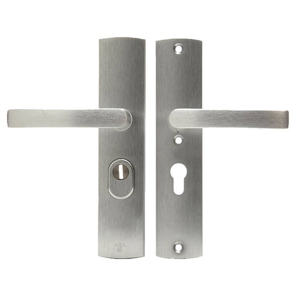 Axa veiligheidsbeslag kruk-kruk - langschild - PC55 - type 6665-10 - met kerntrekbeveiliging - SKG*** aluminium F1 242 x 52 mm