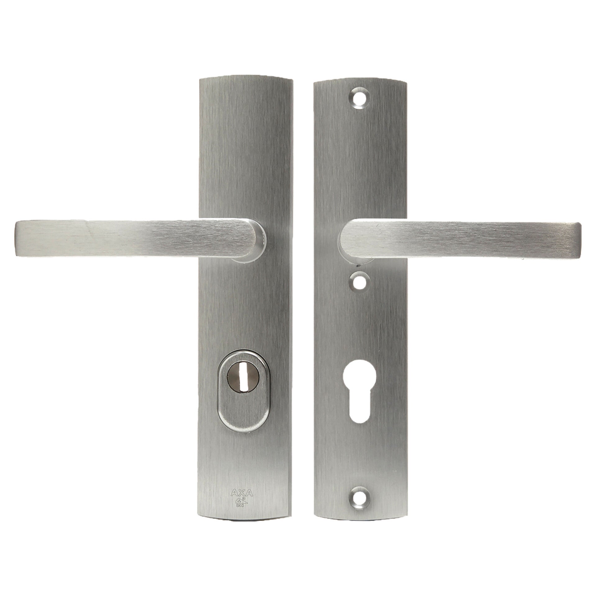 Axa veiligheidsbeslag kruk-kruk - langschild - PC72 - type 6665-10 - met kerntrekbeveiliging - SKG*** aluminium F1 242 x 52 mm