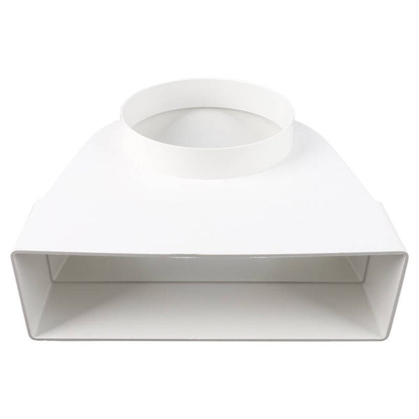 Starx overgangstuk rond-vierkant haaks wit Ø 125 mm - 204 x 60 mm