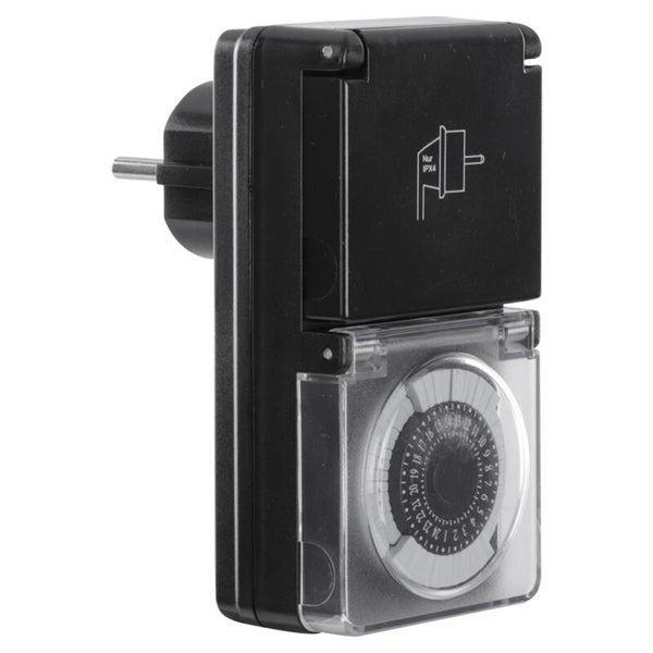 Q-Link tijdklok randaarde - IP44 - vaste ruiter - 30 minuten zwart