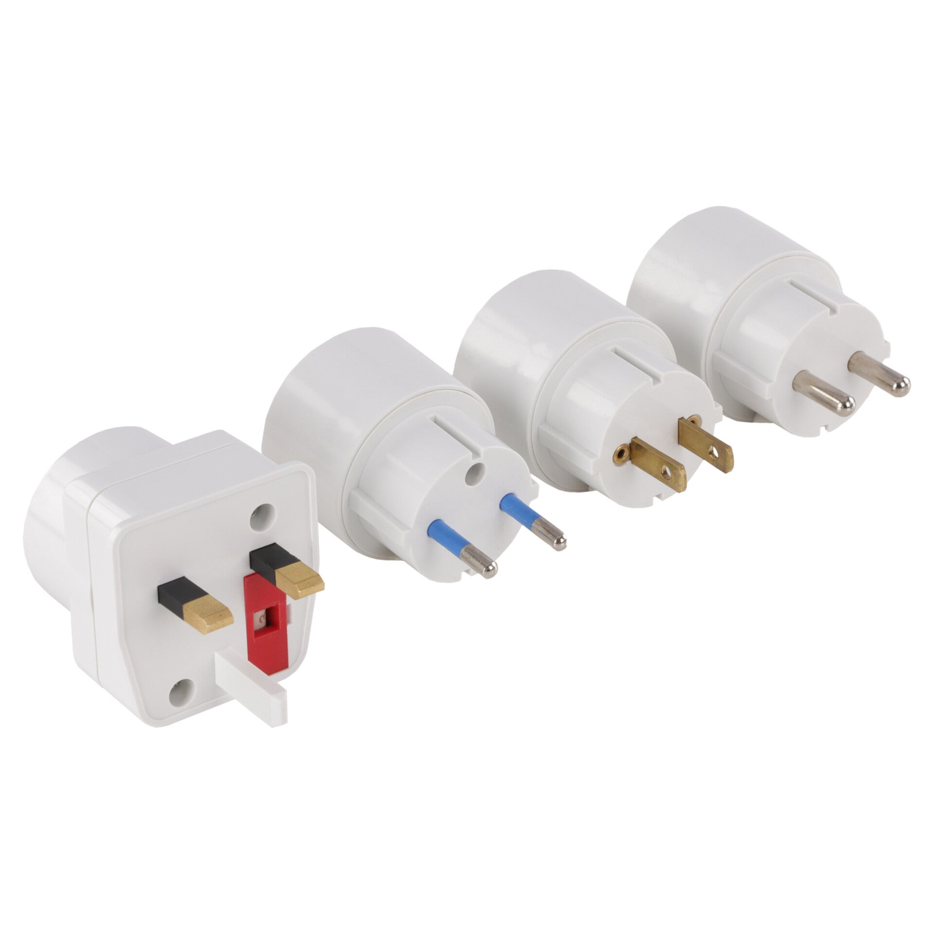 Q-Link reisstekker set 4-voudig - adapter - wit wit