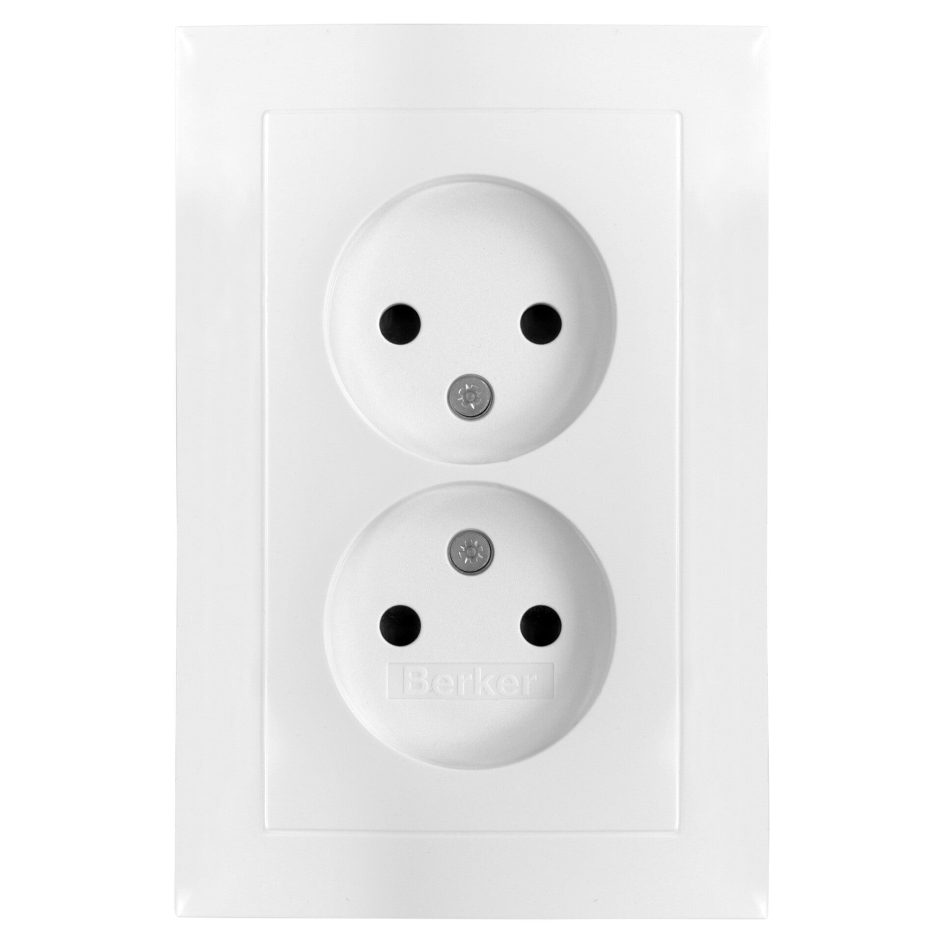 Berker S1 contactdoos inbouw - 2-voudig polarwit
