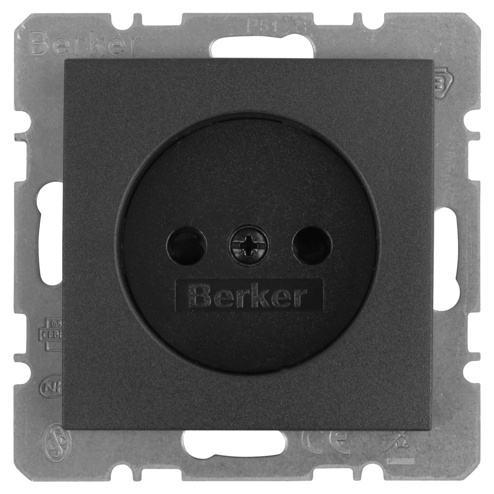 Berker S1 contactdoos inbouw - 1-voudig antraciet