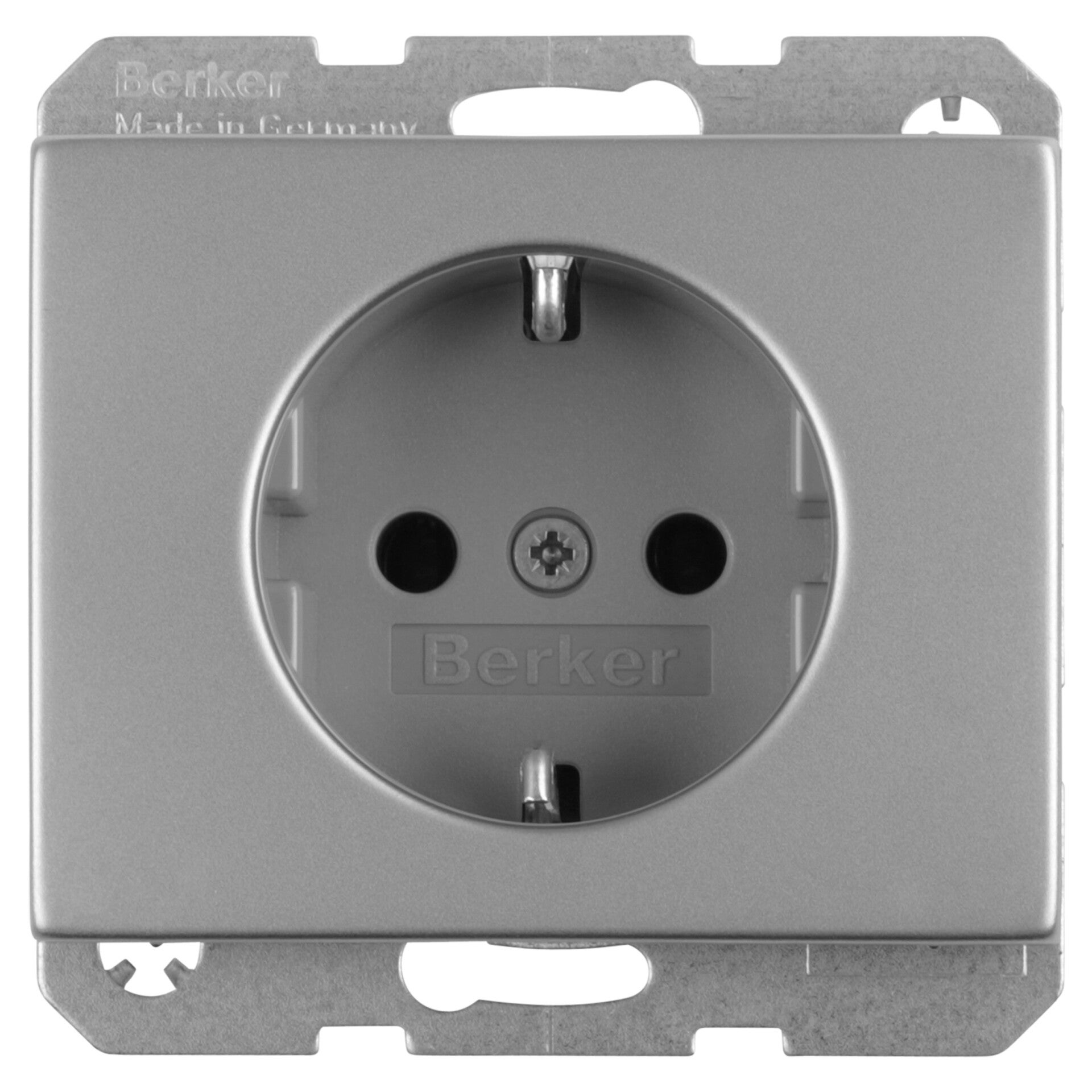 Berker K5 contactdoos inbouw - 1-voudig - randaarde RVS