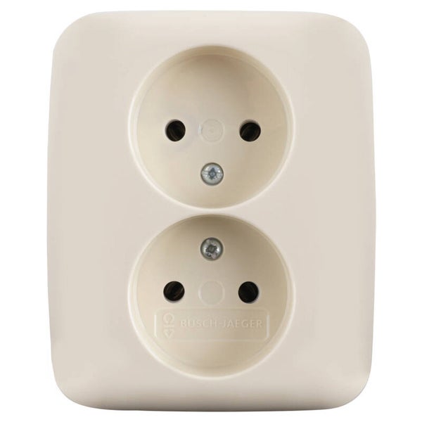 Busch-Jaeger SI contactdoos inbouw - 2-voudig crème