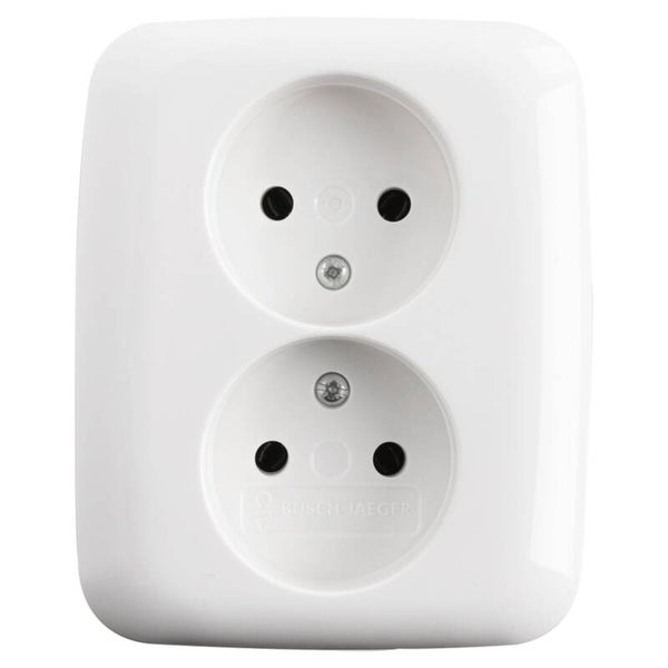 Busch-Jaeger Reflex contactdoos inbouw - 2-voudig polarwit