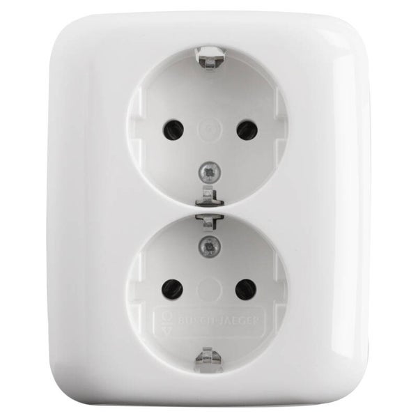 Busch-Jaeger Reflex contactdoos inbouw - 2-voudig - randaarde polarwit