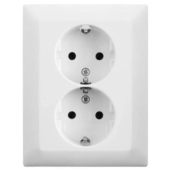 Busch-Jaeger Balance contactdoos inbouw - 2-voudig - randaarde polarwit