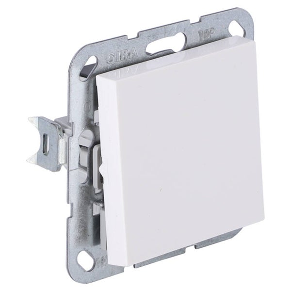 Gira System 55 schakelaar inbouw - impuls - maakcontact polarwit