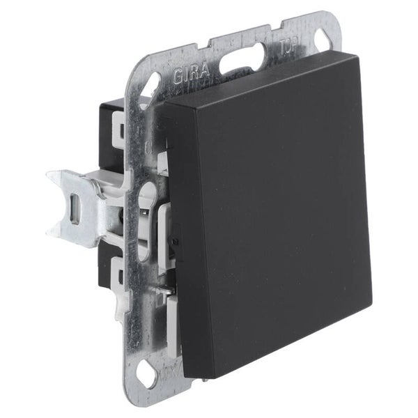 Gira E2 schakelaar inbouw - kruis zwart