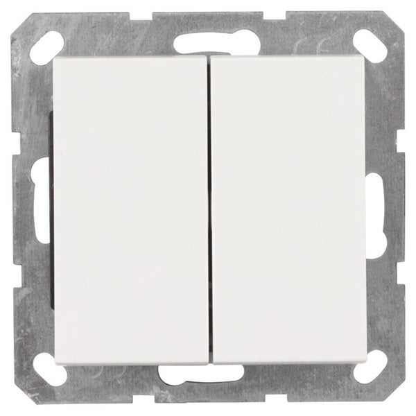 Q-Link S-Line schakelaar inbouw - wissel/wissel polarwit