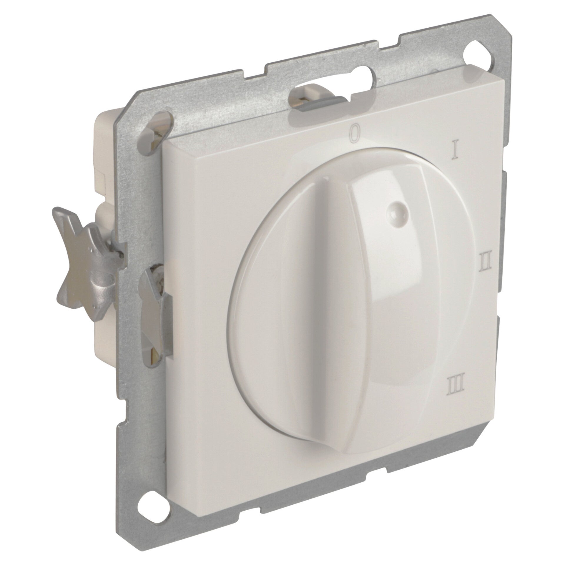 Q-Link S-Line schakelaar inbouw - 3-standen - met 0-stand polarwit