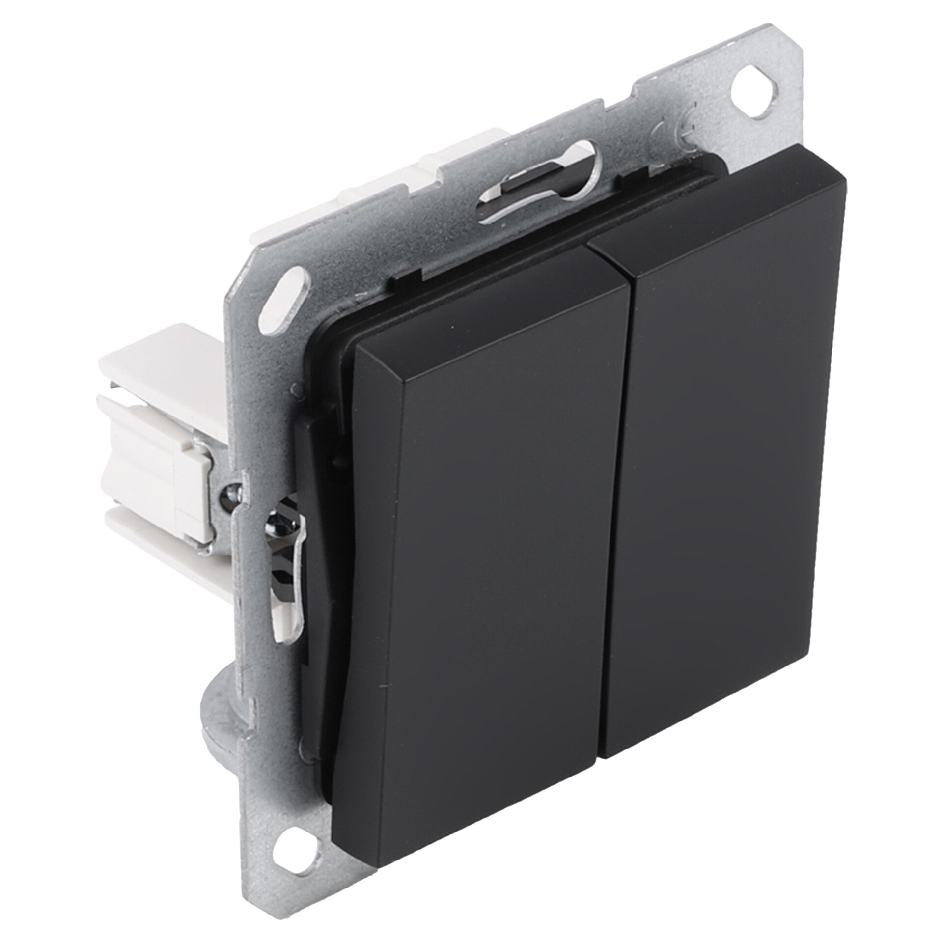 Q-Link S-Line schakelaar inbouw - wissel/wissel mat zwart