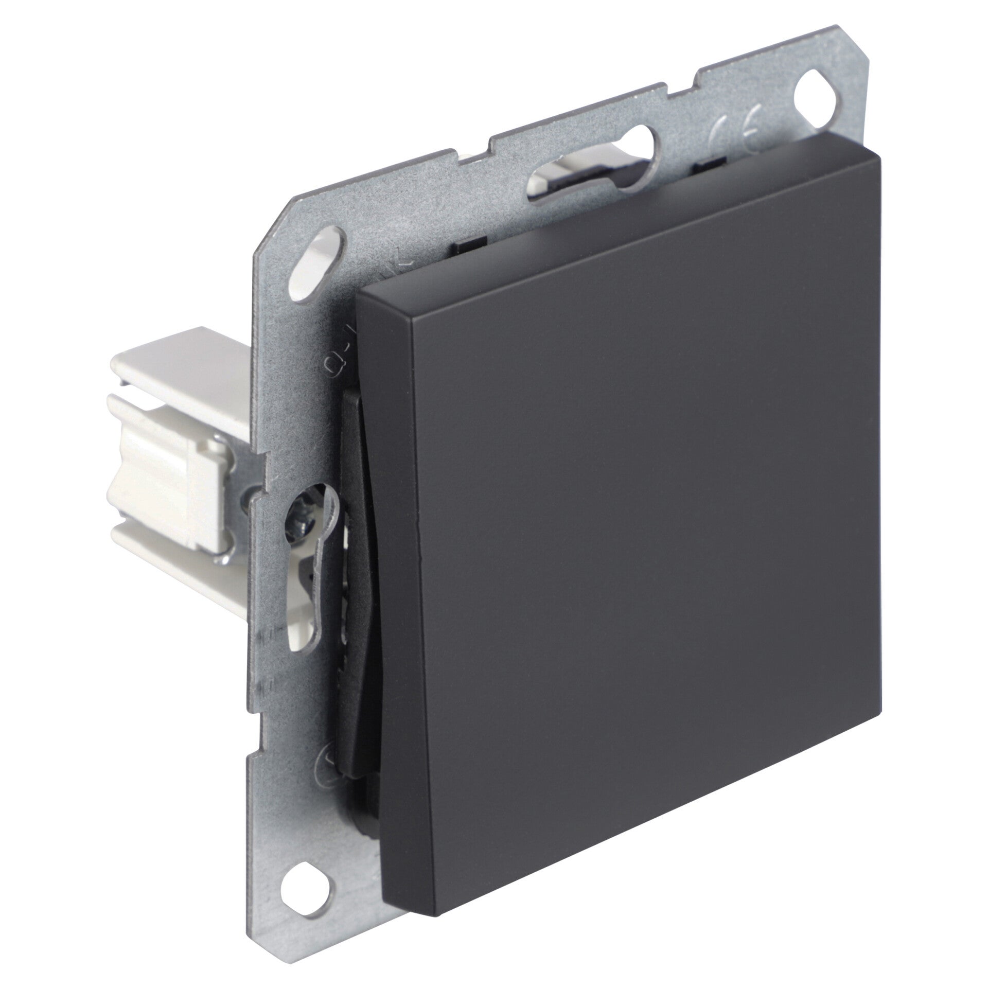 Q-Link S-Line schakelaar inbouw - impuls - maak/verbreek zwart