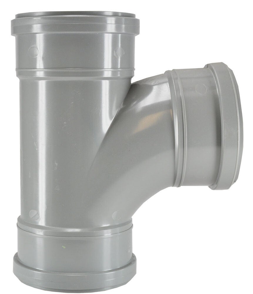 T-stuk 3 x manchet 110 mm 90 graden PVC