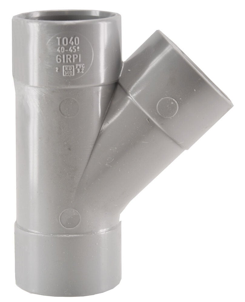 T-stuk 3 x mof 32 mm 45 graden PVC