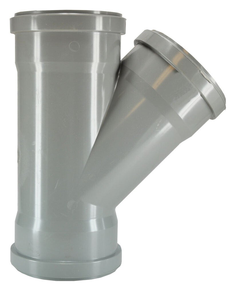 T-stuk 3 x manchet 110 mm 45 graden PVC