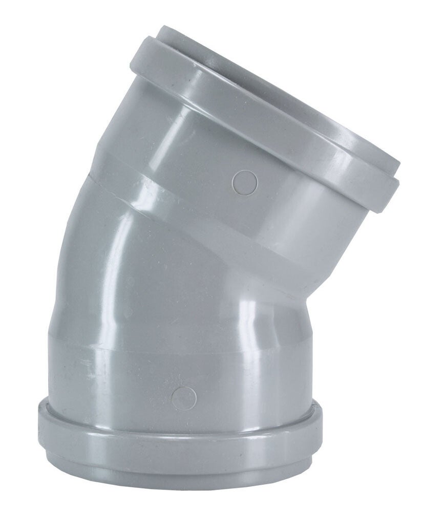 PVC Afvoerbocht 30gr.2xmanchet grijs 110mm