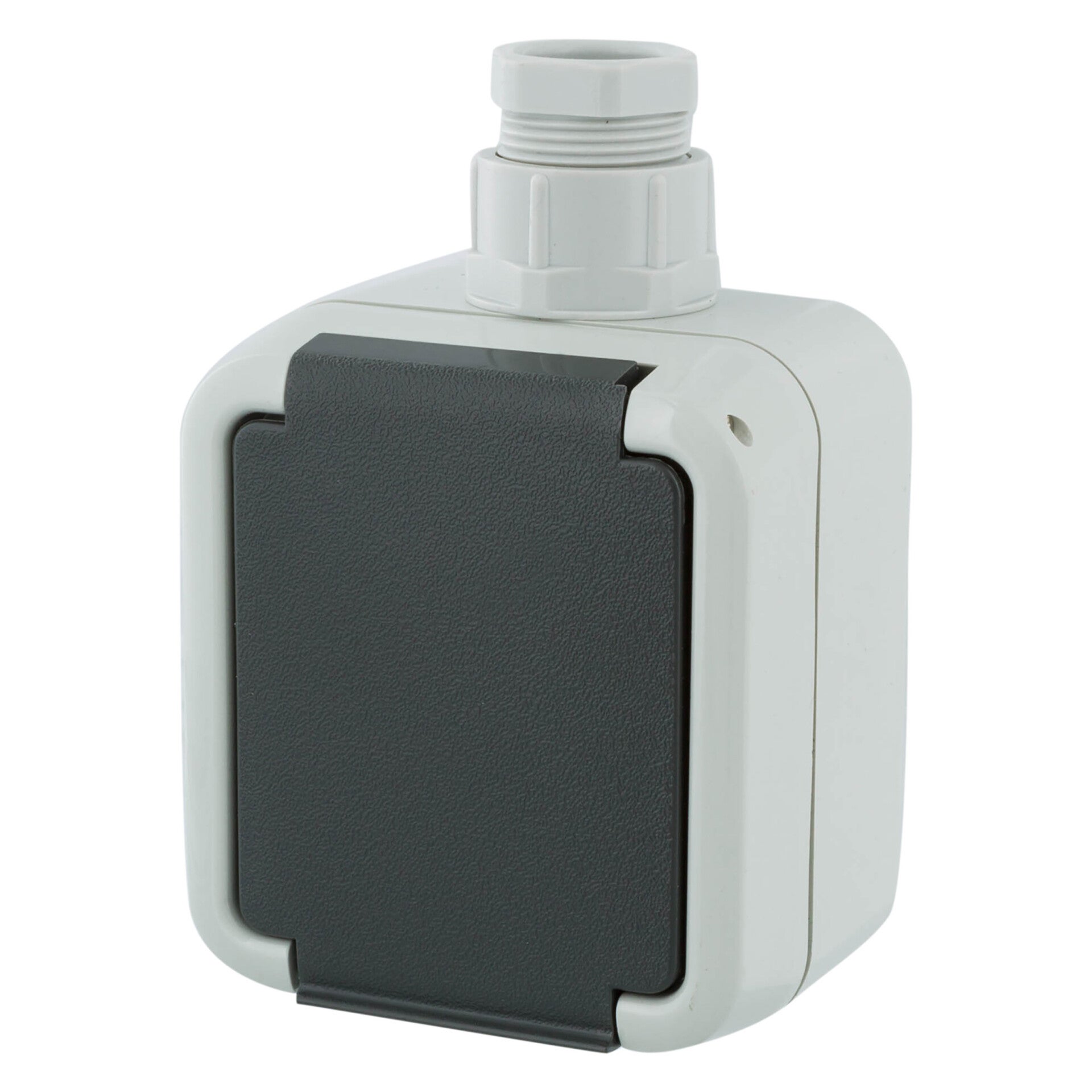 Peha contactdoos opbouw - 1-voudig - randaarde - met wartel M20 grijs