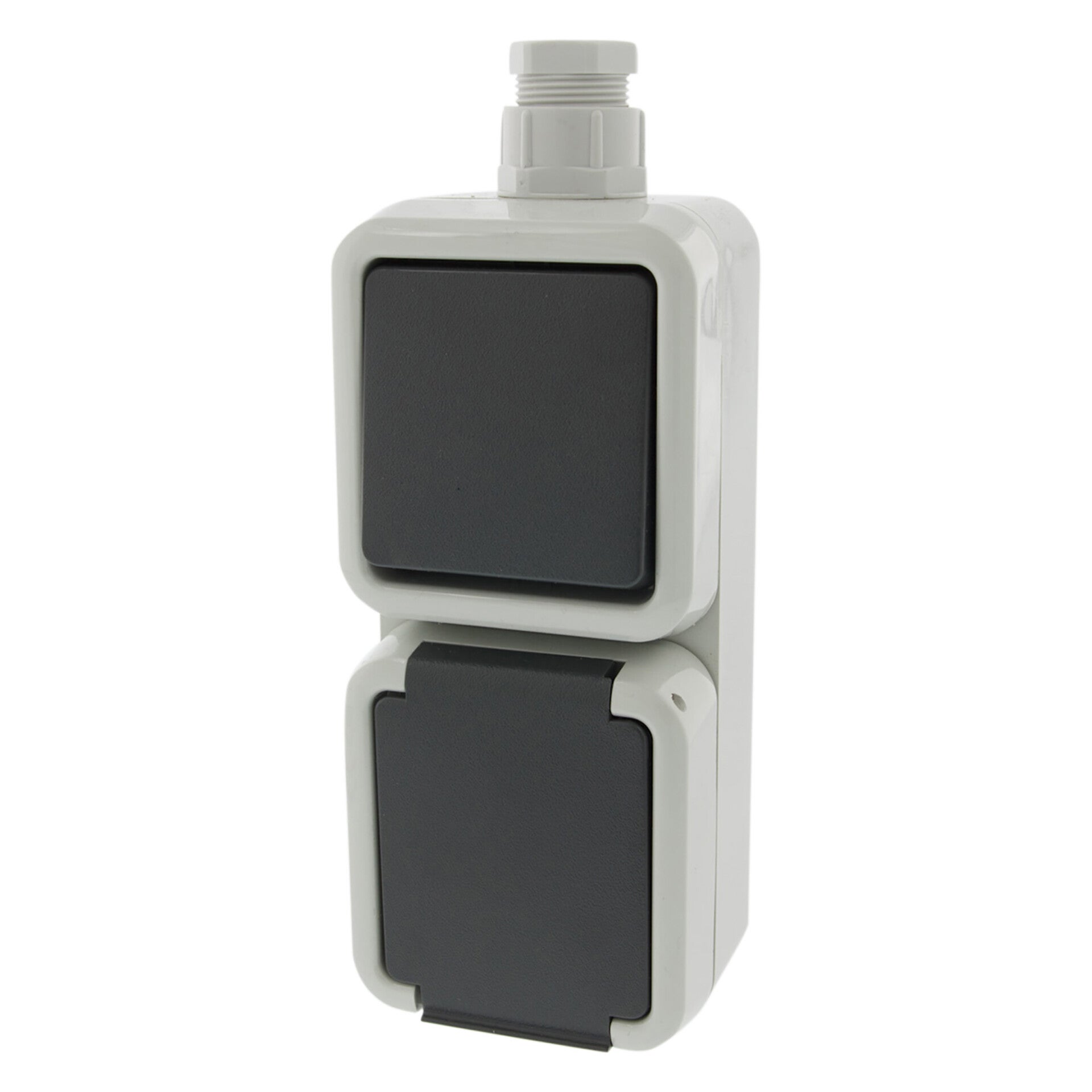 Peha combinatie opbouw - wissel - randaarde - met wartel M20 grijs