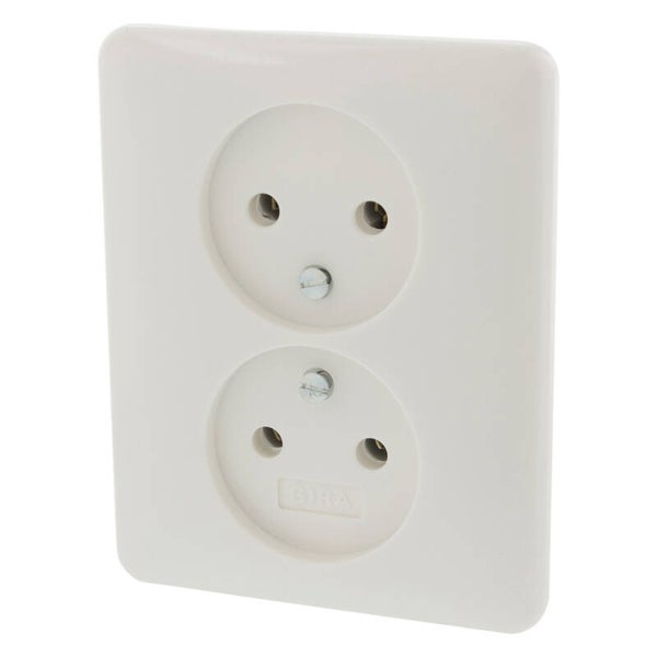 Gira System 55 contactdoos inbouw - 2-voudig polarwit