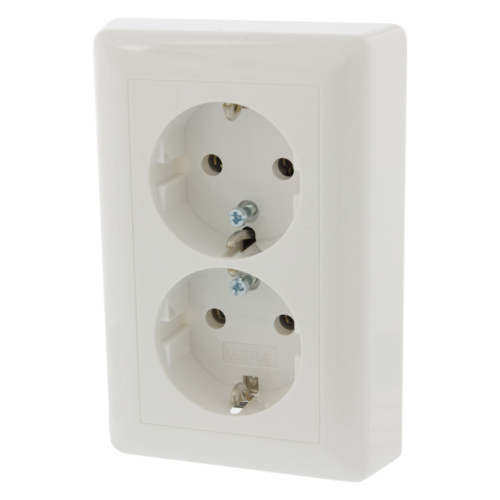 Gira System 55 contactdoos inbouw - 2-voudig - randaarde polarwit