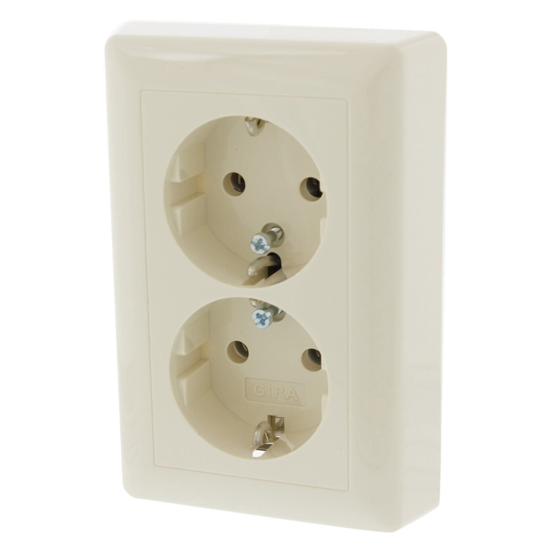 Gira System 55 contactdoos inbouw - 2-voudig - randaarde crème