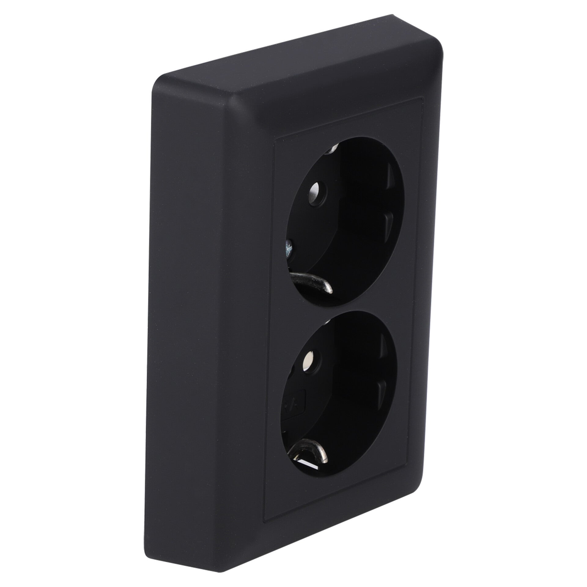 Gira E2 contactdoos 2-voudig - inbouw - randaarde zwart