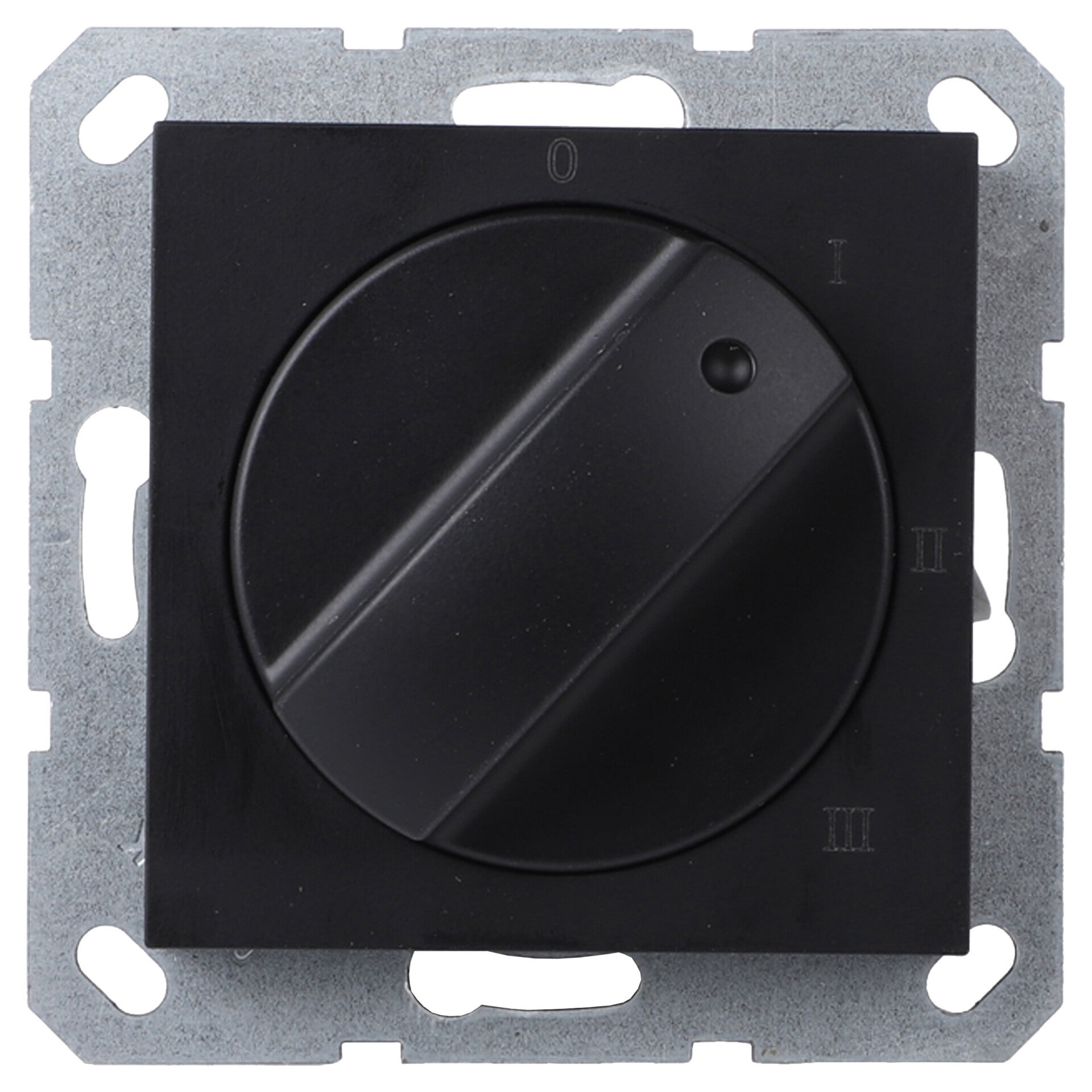 Q-Link S-Line schakelaar inbouw - 3-standen - met 0-stand mat zwart